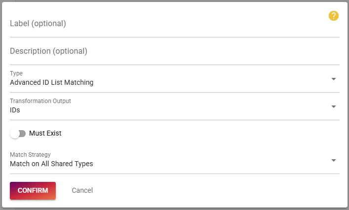 configuration for the ID matcher