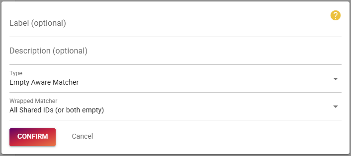 configuration for the empty aware matcher