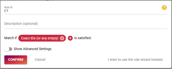 consistency rule configuration